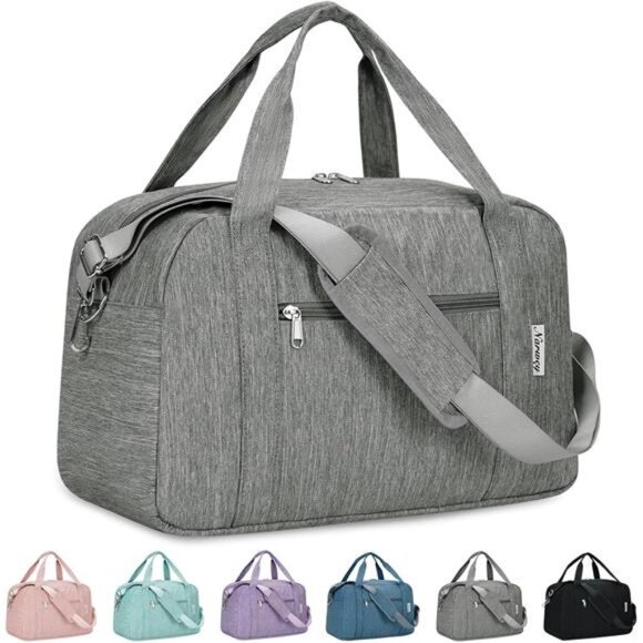 Small Duffel Bag for Traveling, Grey - Picture 1 of 6